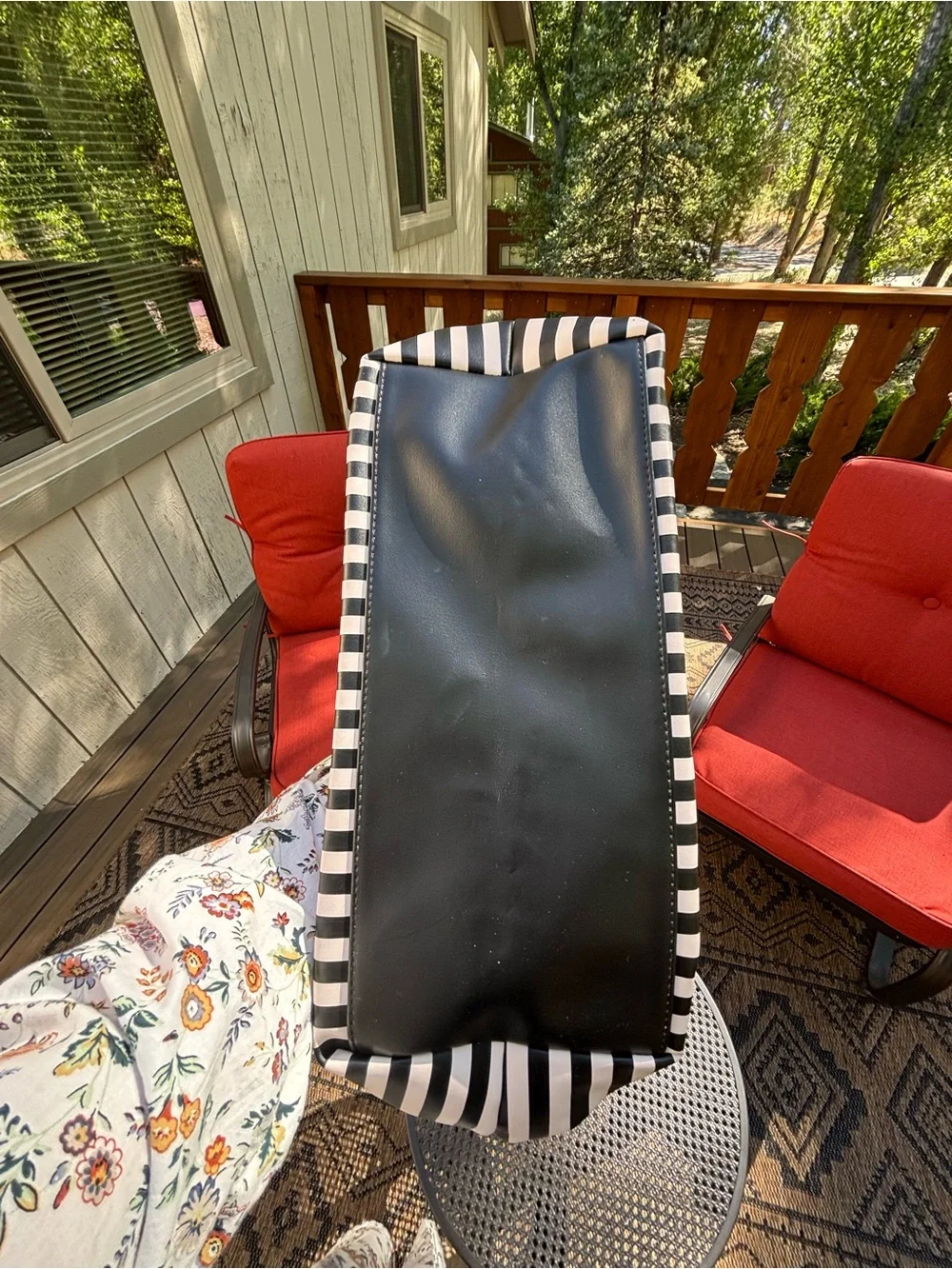 Victoria's Secret Black & White Striped Tote Bag